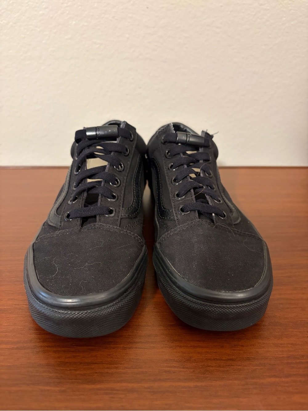 Vans Black Canvas Low-Top Sneakers with Black Sole